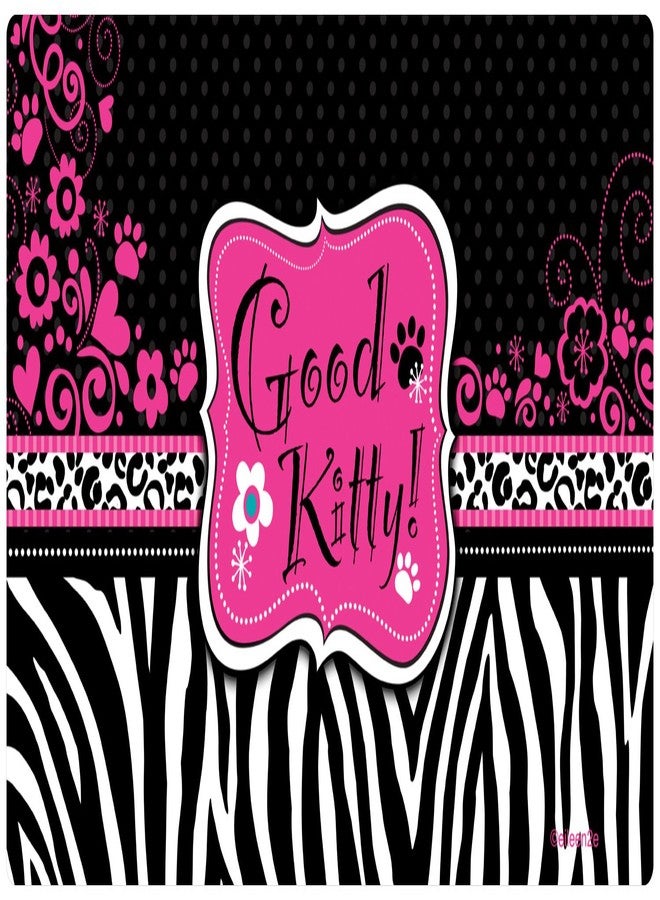 Drymate Cat Bowl Place Mat in Good Kitty, 12 by 20-Inch, Pink - Image 1